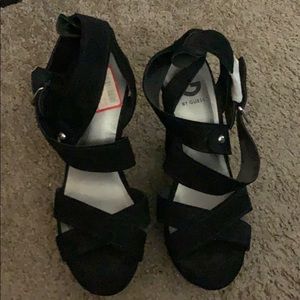 Black Wrap Guess Wedges